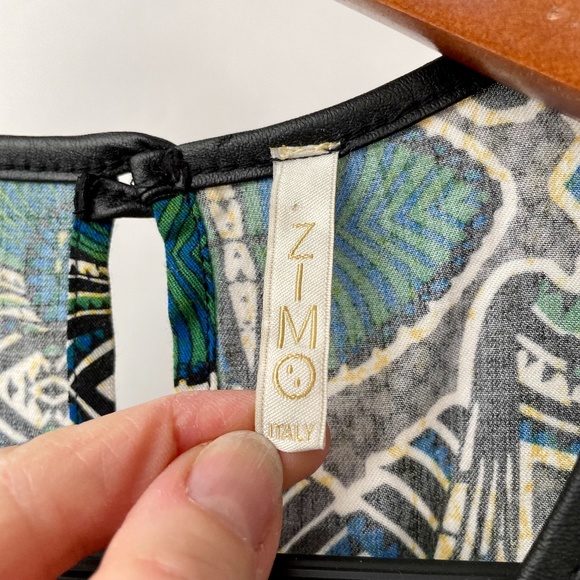 African Inspired Peacock Print Tunic Wool Blend Made In Italy, Size S - Picture 8 of 11